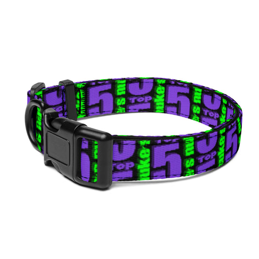 Pet collar with Nuke's Top 5 logo for dogs and cats.